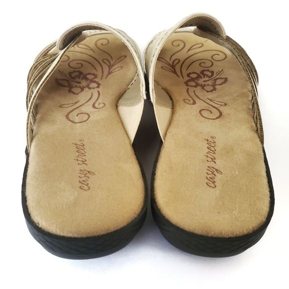 Easy Street Women Comfort Slides Sandals Gold Size 11 - Picture 5 of 10